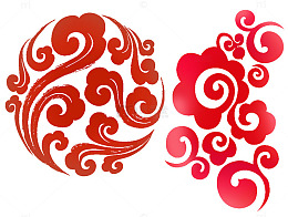 中国风红色渐变云纹