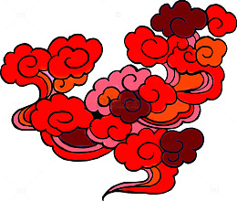 中国风红色云纹