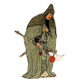 关羽手绘画素材图片