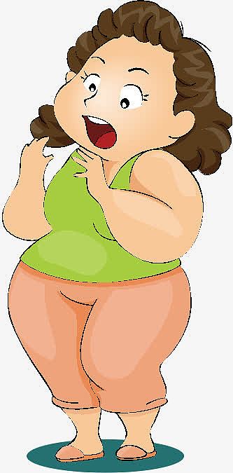 害怕肥胖的女人png手绘卡通人物女保洁员png手绘咖啡女孩png免扣psd