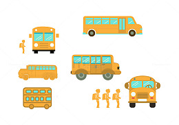 排队上校车的学生