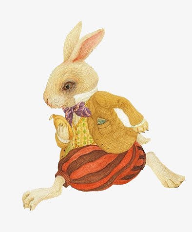 素描图片梦幻 奔跑的兔子