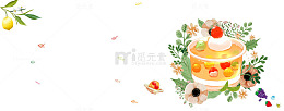 饮品卡通灰色海报