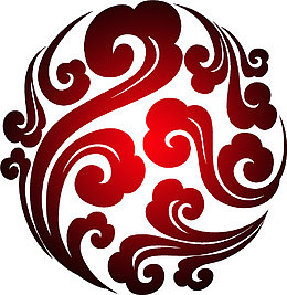 国风红色渐变云纹