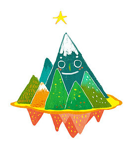 手绘山丘