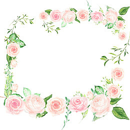 粉色花边素材边框