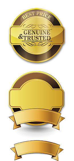 矢量创意设计金黄色圆形标签图