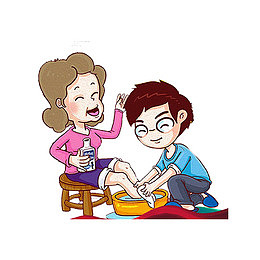 给妈妈洗脚