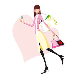 时尚购物美女AI模板免费下载,