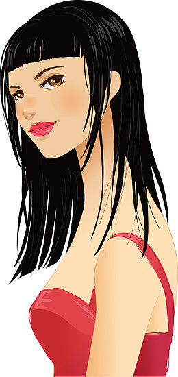 黑色长头发美女