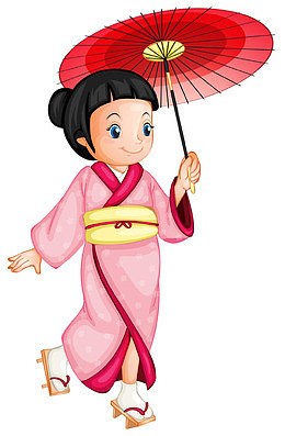 打伞的日本女人