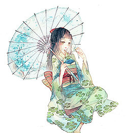 撑伞的女孩