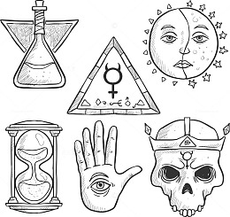 手绘女巫占星术