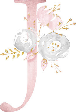 花朵字母J