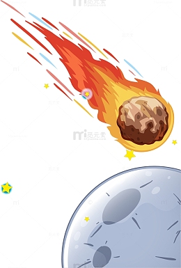 矢量手绘彗星撞地球