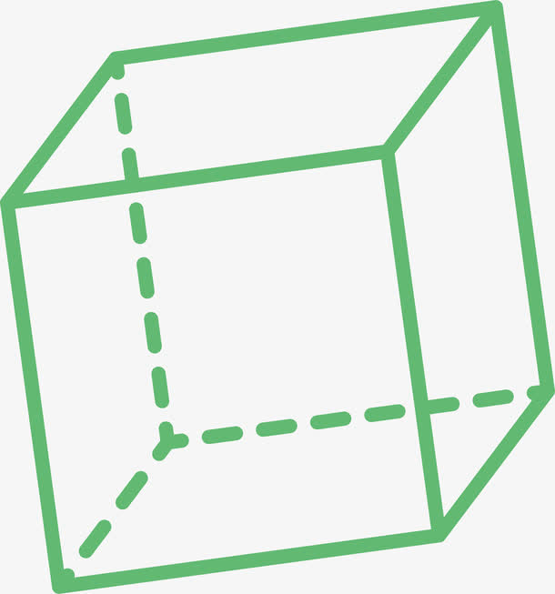 绿色线条立方体