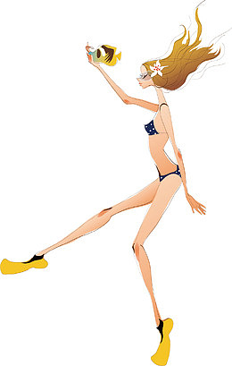 卡通美女矢量