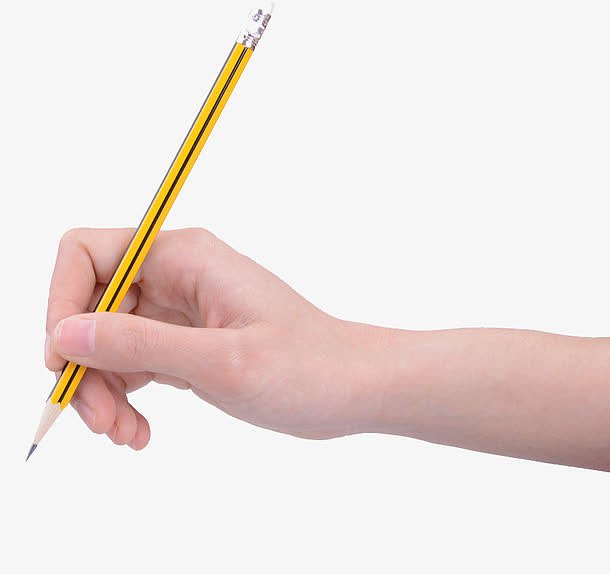 一只手拿笔