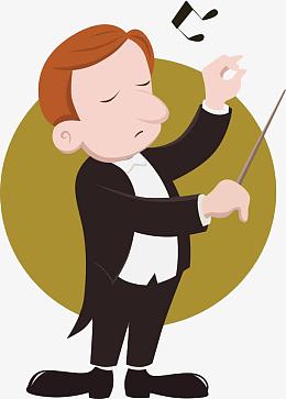 手绘卡通音乐家