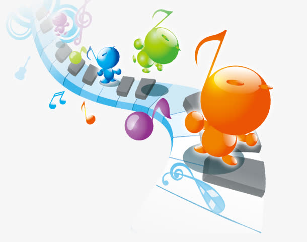 音符弹钢琴的小人