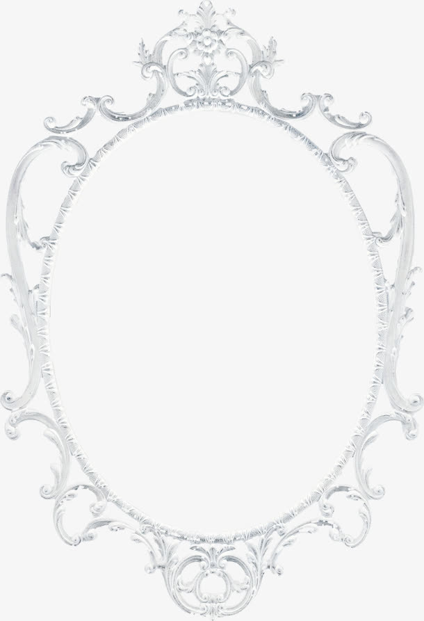 白色花纹镜框素材免费下载_觅元素
