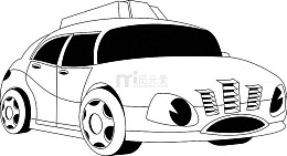 卡通手绘警车