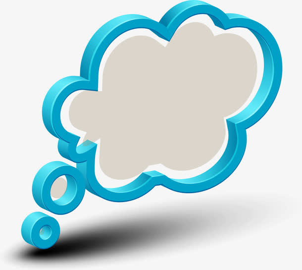 矢量卡通立体对话框蓝色云朵