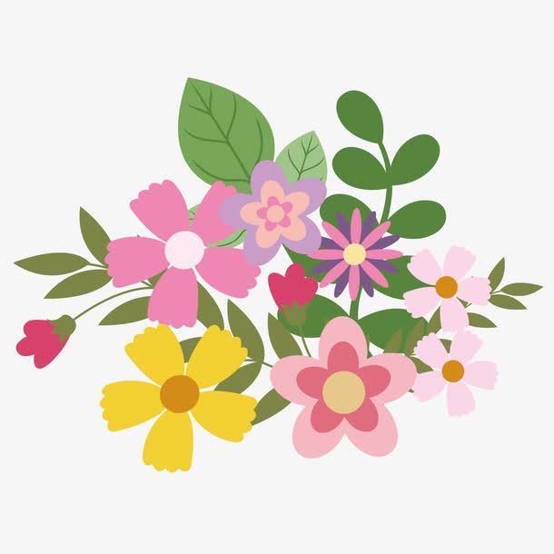 精美卡通手绘春天小花