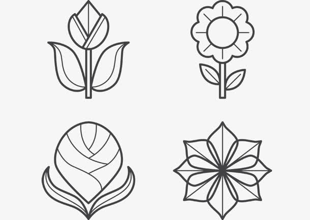 卡通花朵简笔画