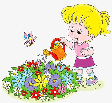 浇花的女孩
