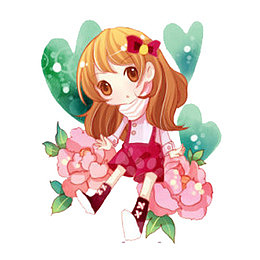 花丛中的小女孩