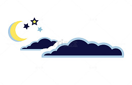 月亮星星深夜天空