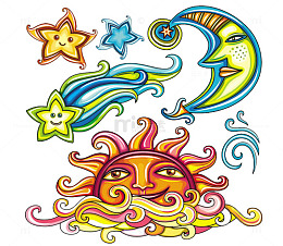 太阳月亮卡通画