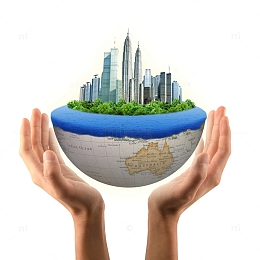 手托地球