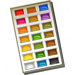 彩色颜料盒素材