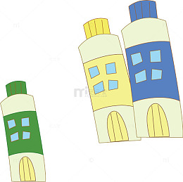 颜料盒房子卡通插画矢量
