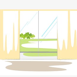卡通落地窗背景