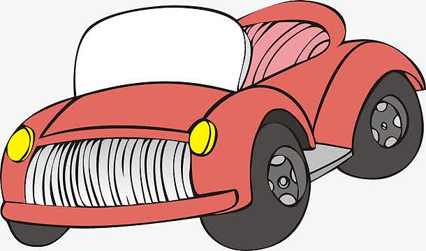 卡通橘色单门敞篷车车窗