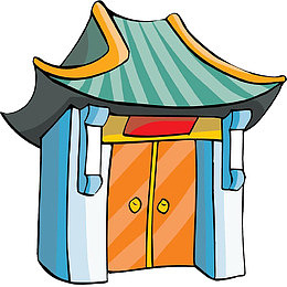 卡通古寺门