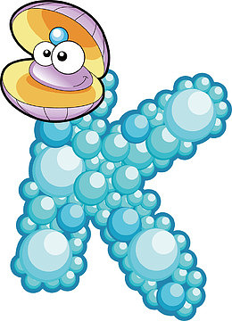 卡通海洋字母k