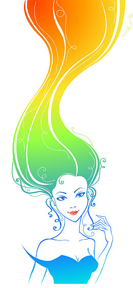 时尚潮流女孩创意头发