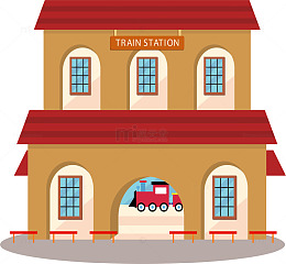 复古双层火车站