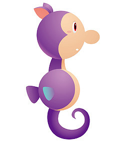 卡通紫色的海马