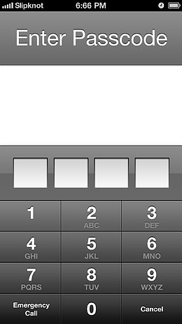 iPhone手机解锁界面