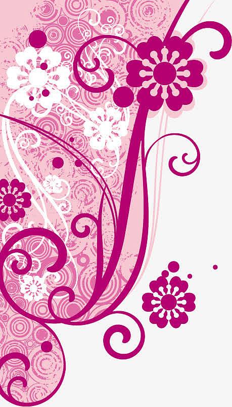 紫红的花矢量图片