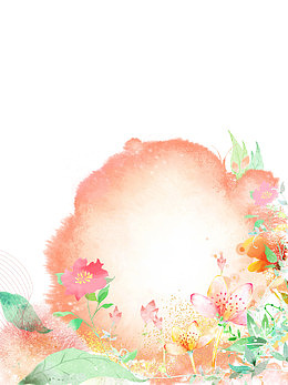 水墨清新花朵背景