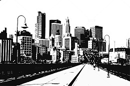 别墅道路剪影