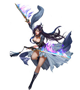 手绘性感妩媚女侠人物