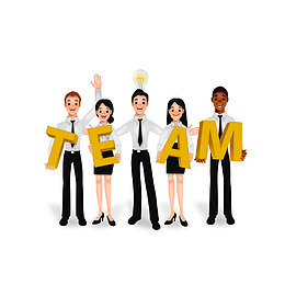 黄色现代人物装饰