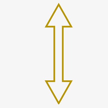 手绘黄色双向空心箭头